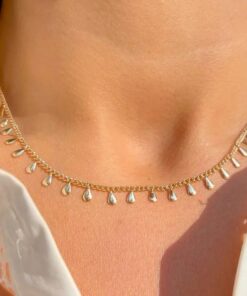 Colar Gotinhas Folheado Ouro 18k
